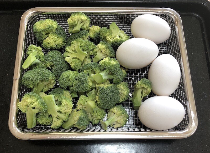 蒸し野菜　ゆで卵　ヘルシオ