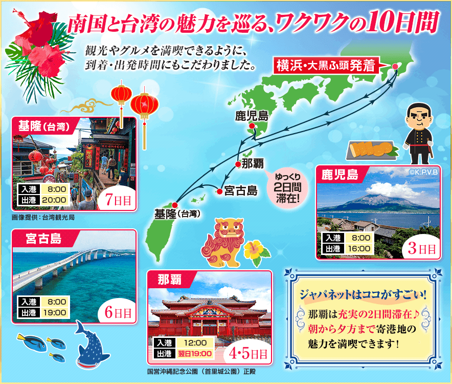 ジャパネット クルーズ MSCベリッシマ スケジュールマップ2.png ジャパネット クルーズ MSCベリッシマ スケジュールマップ2